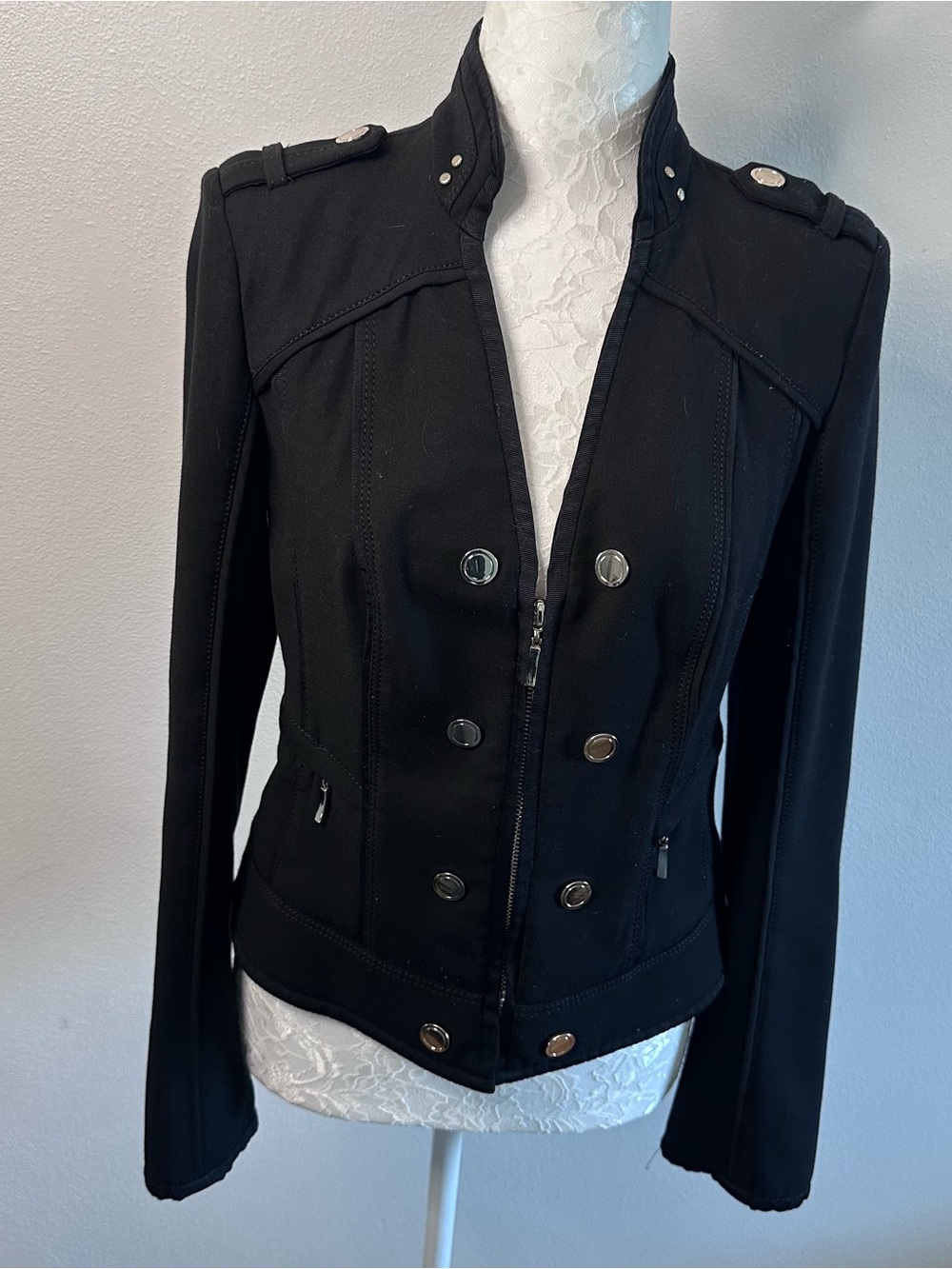 White House Black Market Black Military-Inspired Blazer